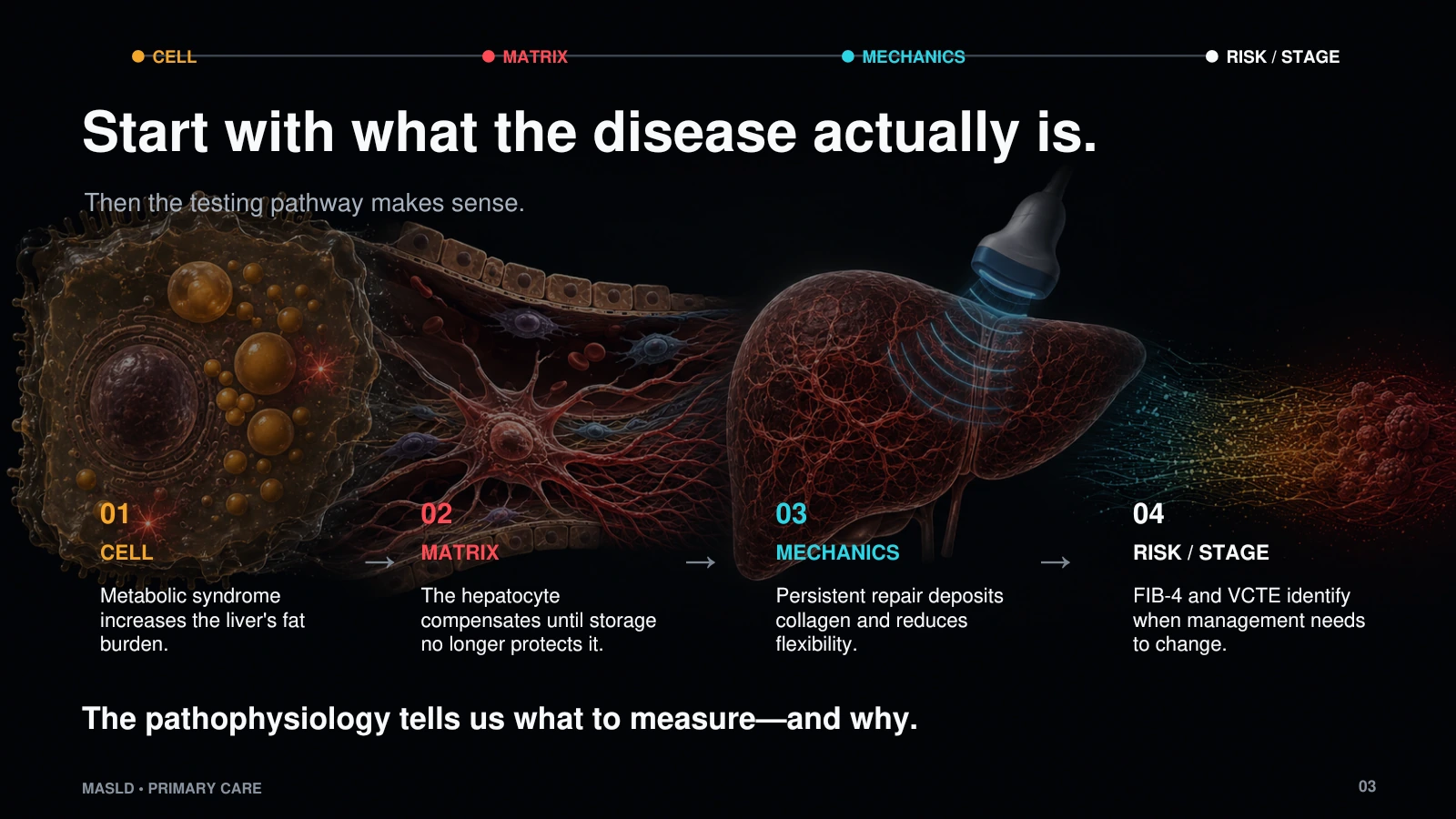 Slide 3: Start with what the disease actually is.