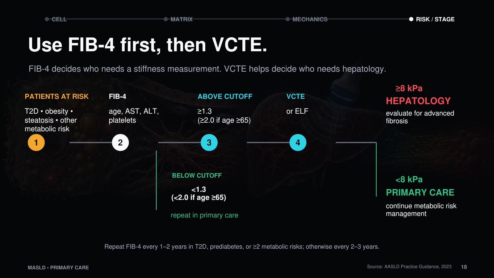 Slide 18: Use FIB-4 first, then VCTE.